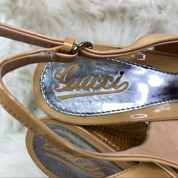 Gucci Vitello Vernice Soft Sable wedge sandal - Picture 9 of 14